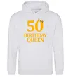 Жіноча толстовка (худі) 50 birthday queen Сірий меланж фото