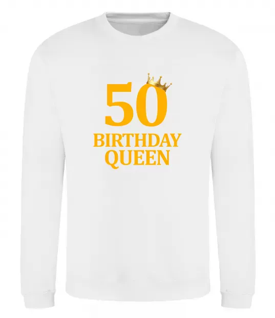 Свитшот 50 birthday queen Белый фото
