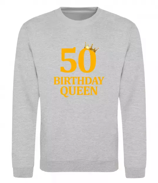 Свитшот 50 birthday queen Серый меланж фото