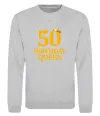 Свитшот 50 birthday queen Серый меланж фото