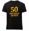 Мужская премиум футболка 50 birthday queen Черный фото