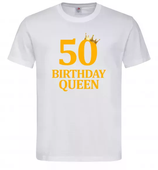 Чоловіча футболка 50 birthday queen Білий фото