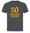 Чоловіча футболка 50 birthday queen Графіт фото