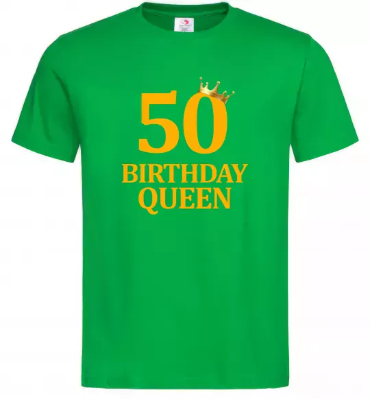 Чоловіча футболка 50 birthday queen Зелений фото