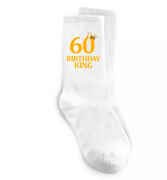 Носки 60 birthday king Белый фото