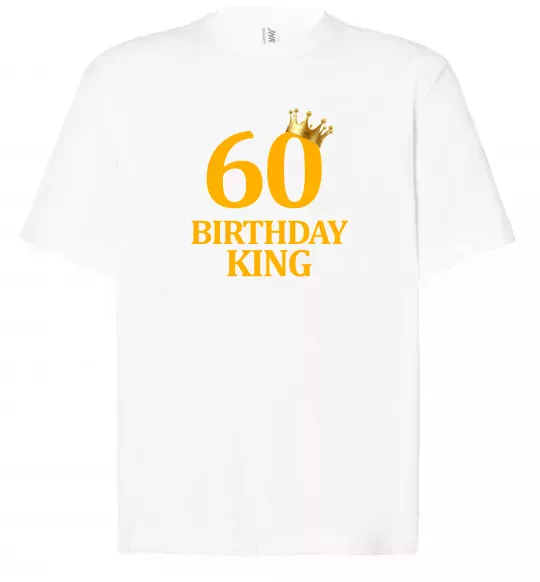 Футболка Оверсайз 60 birthday king Белый фото