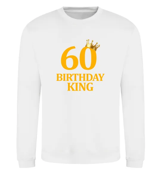 Свитшот 60 birthday king Белый фото