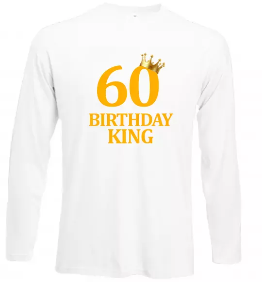 Лонгслів 60 birthday king Білий фото