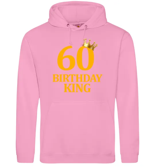 Мужская толстовка (худи) 60 birthday king Розовый фото