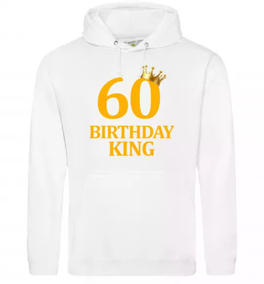 Мужская толстовка (худи) 60 birthday king Белый фото