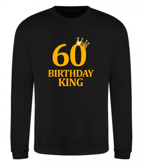 Світшот 60 birthday king Чорний фото