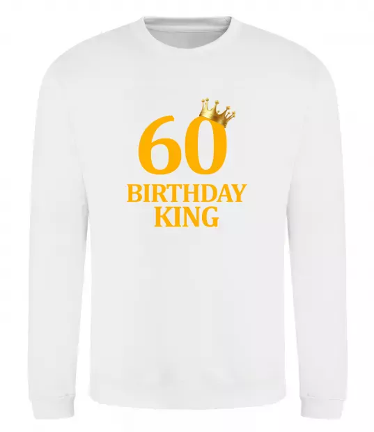 Світшот 60 birthday king Білий фото