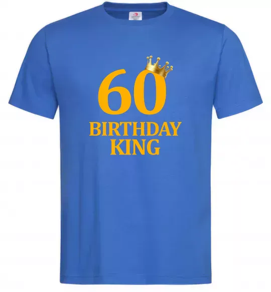 Чоловіча футболка 60 birthday king Яскраво-синій фото