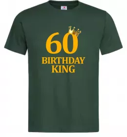 Мужская футболка 60 birthday king Темно-зеленый фото