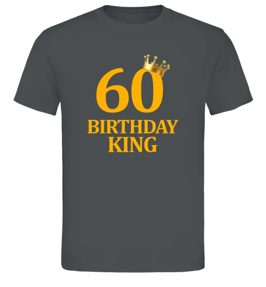 Чоловіча футболка 60 birthday king Графіт фото
