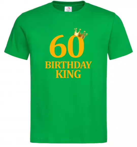 Чоловіча футболка 60 birthday king Зелений фото