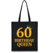 Еко-сумка 60 birthday queen Чорний фото