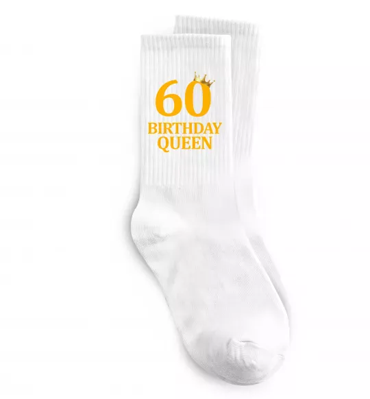 Носки 60 birthday queen Белый фото