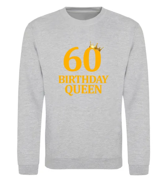 Свитшот 60 birthday queen Серый меланж фото