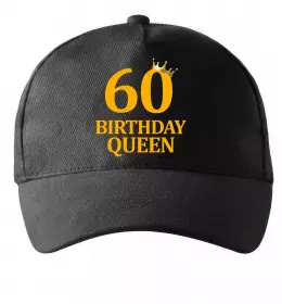 Кепка 60 birthday queen Черный фото