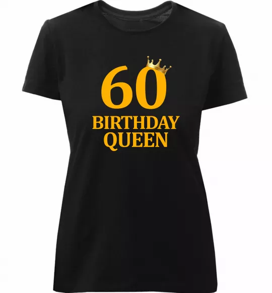 Женская премиум футболка 60 birthday queen Черный фото