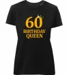 Женская премиум футболка 60 birthday queen Черный фото