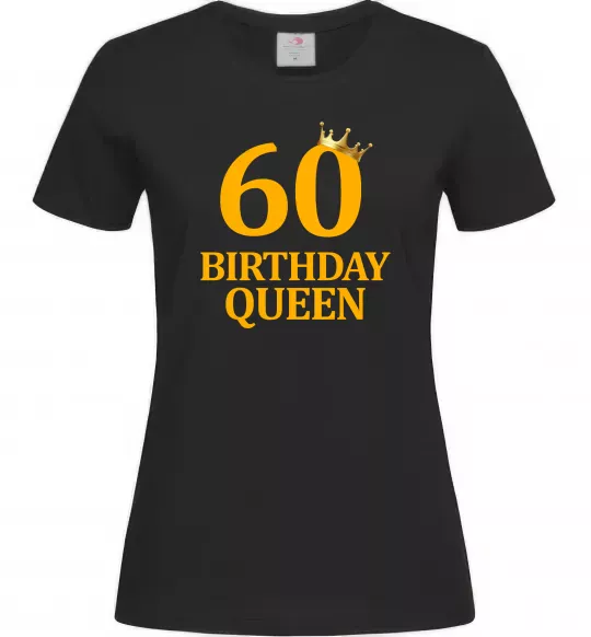 Женская футболка 60 birthday queen Черный фото