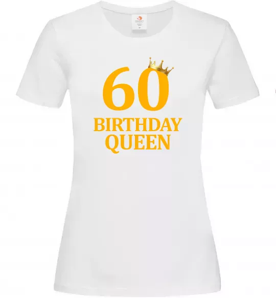 Женская футболка 60 birthday queen Белый фото