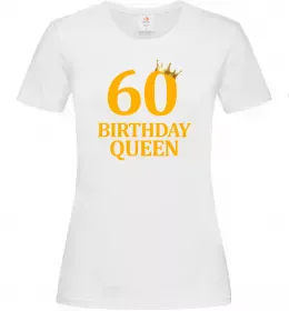 Женская футболка 60 birthday queen Белый фото