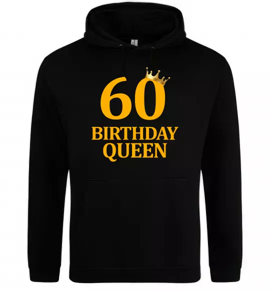 Женская толстовка (худи) 60 birthday queen Черный фото