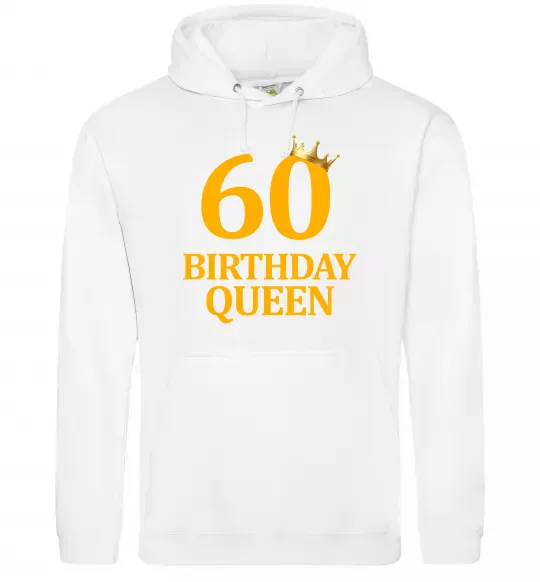 Женская толстовка (худи) 60 birthday queen Белый фото