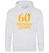 Женская толстовка (худи) 60 birthday queen Серый меланж фото