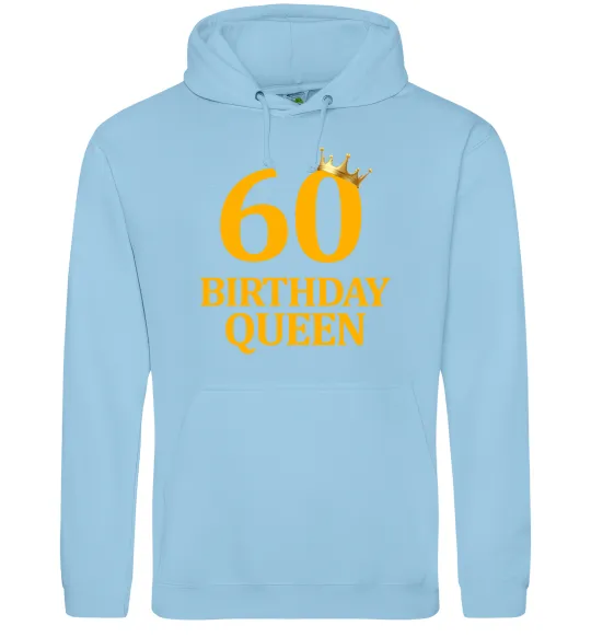 Женская толстовка (худи) 60 birthday queen Голубой фото