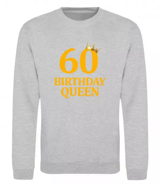 Свитшот 60 birthday queen Серый меланж фото