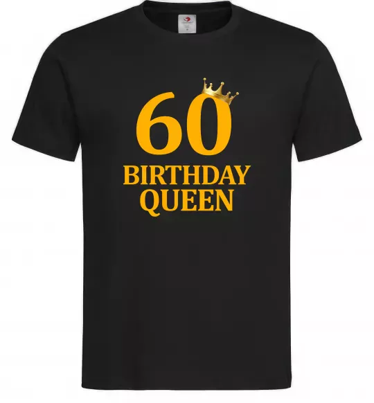 Мужская футболка 60 birthday queen Черный фото