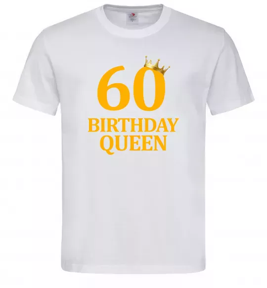 Мужская футболка 60 birthday queen Белый фото