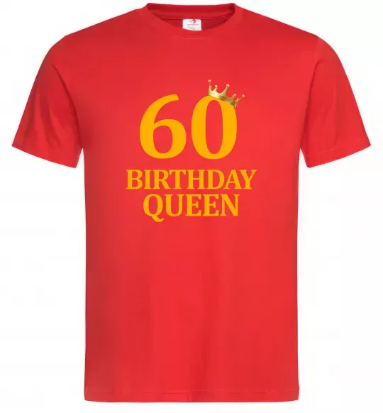 Мужская футболка 60 birthday queen Красный фото