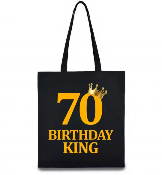 Эко-сумка 70 birthday king Черный фото