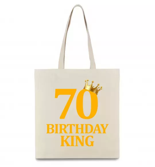 Эко-сумка 70 birthday king Бежевый фото