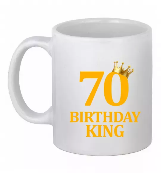 Чашка керамическая 70 birthday king Белый фото