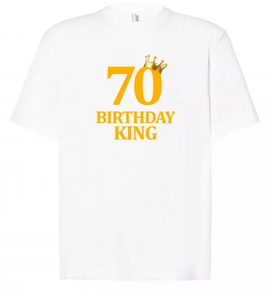 Футболка Оверсайз 70 birthday king Білий фото