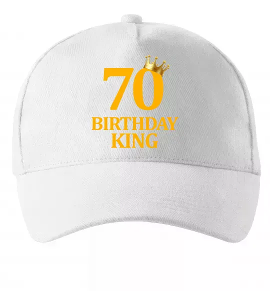 Кепка 70 birthday king Білий фото
