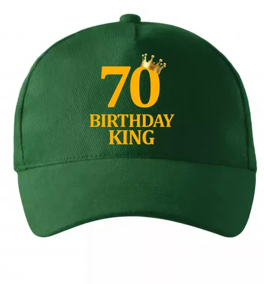 Кепка 70 birthday king Темно-зелений фото