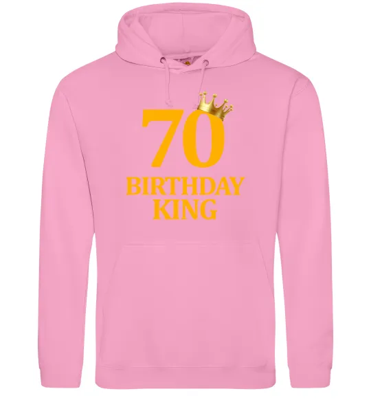 Чоловіча толстовка (худі) 70 birthday king Рожевий фото