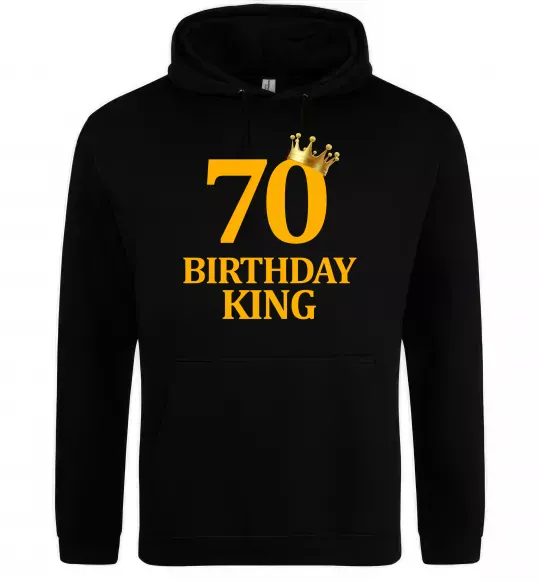 Чоловіча толстовка (худі) 70 birthday king Чорний фото