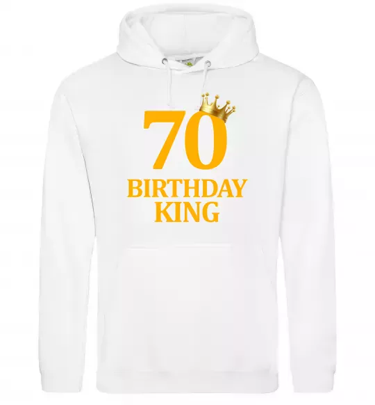Чоловіча толстовка (худі) 70 birthday king Білий фото