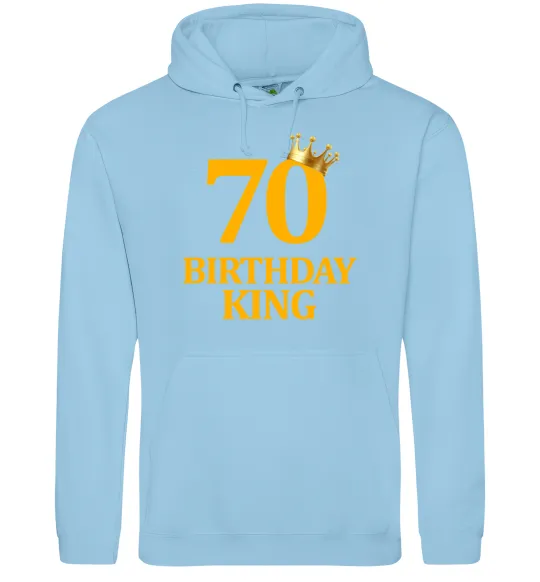 Чоловіча толстовка (худі) 70 birthday king Блакитний фото