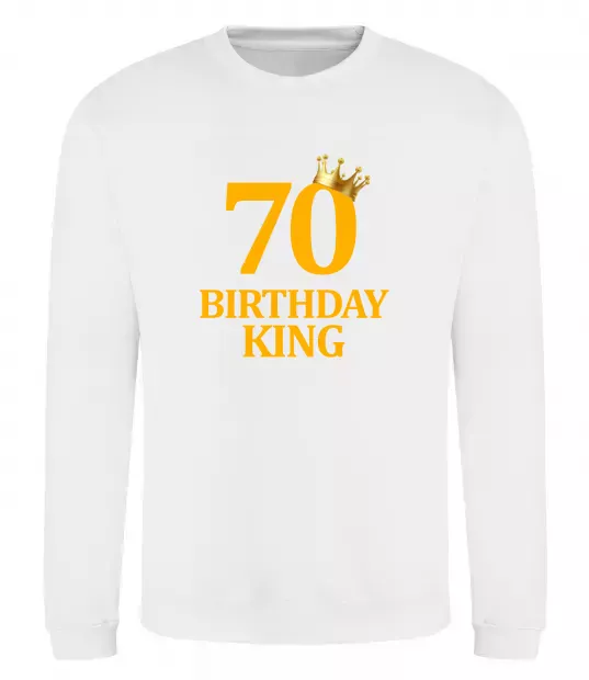 Світшот 70 birthday king Білий фото