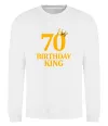 Світшот 70 birthday king Білий фото