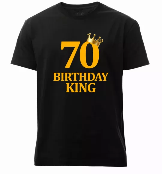 Мужская премиум футболка 70 birthday king Черный фото